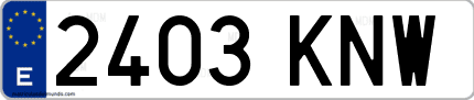 Ejemplo de matrícula de coche ordinaria 2403 KNW