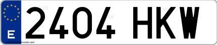 Ejemplo de matrícula española 2404 HKW