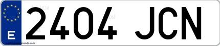 Ejemplo de matrícula española 2404 JCN