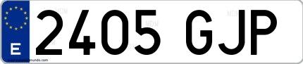 Ejemplo de matrícula española 2405 GJP