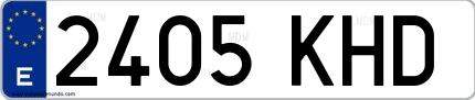 Ejemplo de matrícula española 2405 KHD