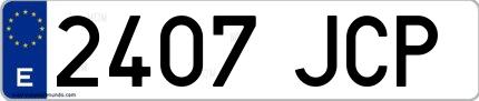 Ejemplo de matrícula española 2407 JCP
