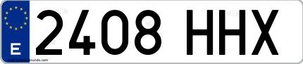 Ejemplo de matrícula española 2408 HHX