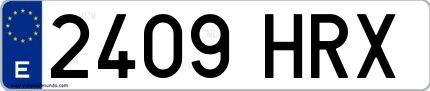 Ejemplo de matrícula española 2409 HRX