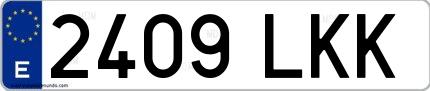 Ejemplo de matrícula española 2409 LKK