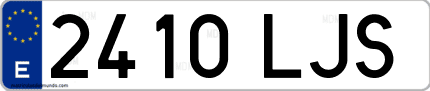 Ejemplo de matrícula de coche ordinaria 2410 LJS