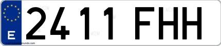Ejemplo de matrícula española 2411 FHH