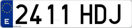 Ejemplo de matrícula de coche ordinaria 2411 HDJ