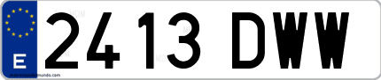 Ejemplo de matrícula de coche ordinaria 2413 DWW