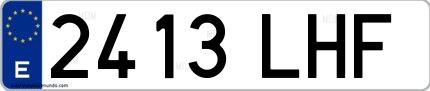 Ejemplo de matrícula española 2413 LHF