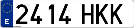 Ejemplo de matrícula de coche ordinaria 2414 HKK