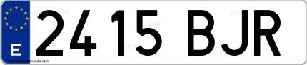 Ejemplo de matrícula española 2415 BJR