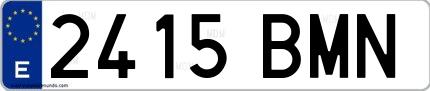 Ejemplo de matrícula española 2415 BMN