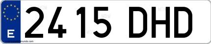 Ejemplo de matrícula española 2415 DHD
