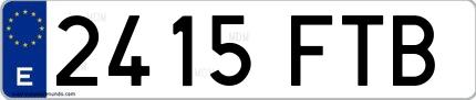 Ejemplo de matrícula española 2415 FTB