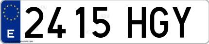 Ejemplo de matrícula española 2415 HGY