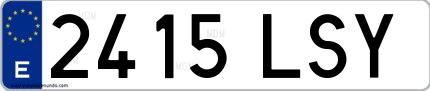 Ejemplo de matrícula española 2415 LSY