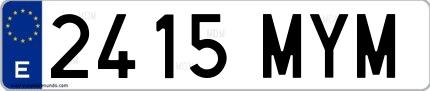 Ejemplo de matrícula española 2415 MYM
