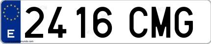 Ejemplo de matrícula española 2416 CMG