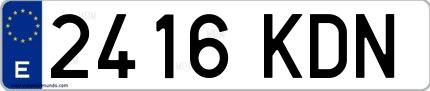 Ejemplo de matrícula española 2416 KDN
