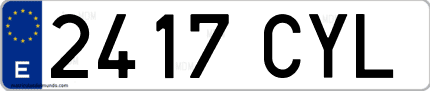 Ejemplo de matrícula de coche ordinaria 2417 CYL