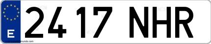 Ejemplo de matrícula española 2417 NHR