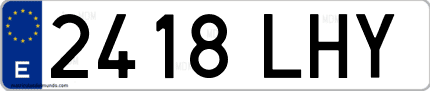 Ejemplo de matrícula de coche ordinaria 2418 LHY