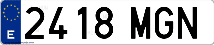 Ejemplo de matrícula de coche ordinaria 2418 MGN