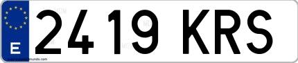 Ejemplo de matrícula española 2419 KRS
