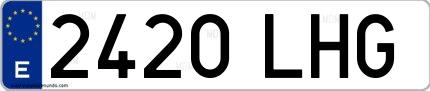 Ejemplo de matrícula española 2420 LHG