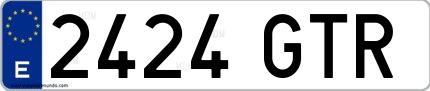 Ejemplo de matrícula española 2424 GTR