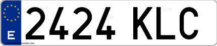 Ejemplo de matrícula de coche ordinaria 2424 KLC