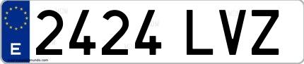 Ejemplo de matrícula española 2424 LVZ