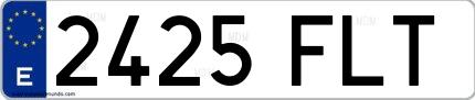 Ejemplo de matrícula española 2425 FLT