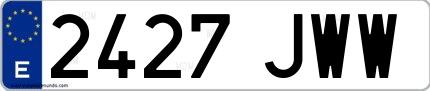 Ejemplo de matrícula española 2427 JWW