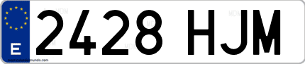 Ejemplo de matrícula de coche ordinaria 2428 HJM