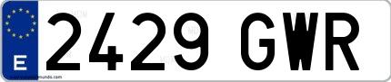 Ejemplo de matrícula española 2429 GWR