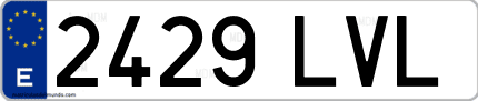 Ejemplo de matrícula de coche ordinaria 2429 LVL