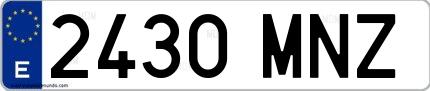 Ejemplo de matrícula española 2430 MNZ