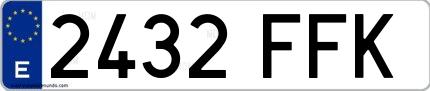 Ejemplo de matrícula española 2432 FFK