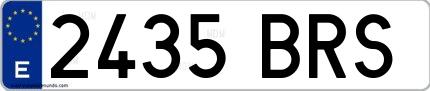 Ejemplo de matrícula española 2435 BRS