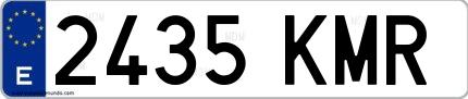 Ejemplo de matrícula española 2435 KMR