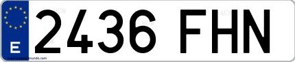 Ejemplo de matrícula española 2436 FHN