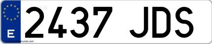 Ejemplo de matrícula española 2437 JDS