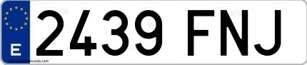 Ejemplo de matrícula española 2439 FNJ