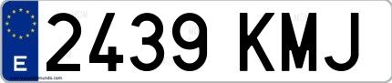 Ejemplo de matrícula española 2439 KMJ