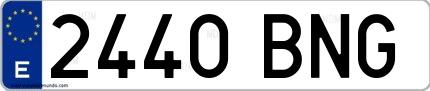 Ejemplo de matrícula española 2440 BNG