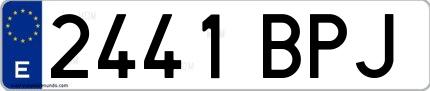 Ejemplo de matrícula española 2441 BPJ