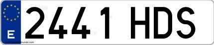 Ejemplo de matrícula española 2441 HDS