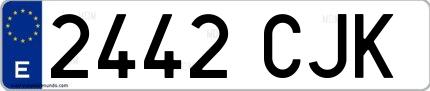 Ejemplo de matrícula española 2442 CJK